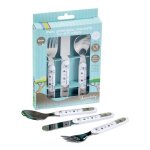 Thermobaby coffret 'mes premiers couverts' set fourchette couteau cuillere inox savane Thermobaby coffret 'mes premiers couverts' set fourchette couteau cuillere inox savane