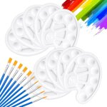 Tianyi - 10 pièce palette de peinture en plastique ovale palette de mélange peinture enfant blanche palette ... Tianyi - 10 pièce palette de peinture en plastique ovale palette de mélange peinture enfant blanche palette ...