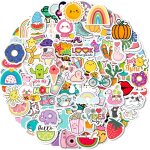 Tianyi - 100 autocollants pour bouteille d'eau pour enfants, autocollants en vinyle rsistant a l'eau, ...