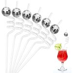 Tianyi - lot de 12 pailles disco effet miroir argenté - décoration réutilisable - en plastique - pour ... Tianyi - lot de 12 pailles disco effet miroir argenté - décoration réutilisable - en plastique - pour ...