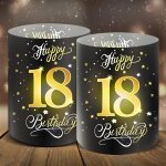 Tianyi - lot de 12 photophores dcoratifs de table pour 18e anniversaire homme, 18 ans happy birthday, ...