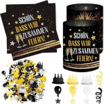 Tianyi - lot de 12 photophores dcoratifs de table + 20 serviettes  schn dass wir zusammen feiern  ...