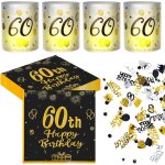 Tianyi - lot de 12 photophores pour dcoration de table d'anniversaire, 20 pices, 60 ans, serviettes ...