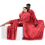 Tianyi - 150 x 180 cm couverture a manches tv en microfibre avec manches et poches polaire douce avec ...