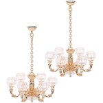 Tianyi - 2 lustres de maison de poupe, 1 12 meubles de maison de poupe accessoires miniature plafonnier ...