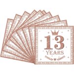 Tianyi - 20 pièces serviettes anniversaire pour 13 ans, roses or serviettes joyeux anniversaire 13 ans, ... Tianyi - 20 pièces serviettes anniversaire pour 13 ans, roses or serviettes joyeux anniversaire 13 ans, ...