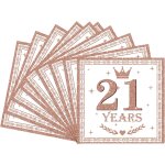 Tianyi - 20 pièces serviettes anniversaire pour 21 ans, roses or serviettes joyeux anniversaire 21 ans, ... Tianyi - 20 pièces serviettes anniversaire pour 21 ans, roses or serviettes joyeux anniversaire 21 ans, ...