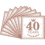 Tianyi - 20 pièces serviettes anniversaire pour 40 ans, roses or serviettes joyeux anniversaire 40 ans, ... Tianyi - 20 pièces serviettes anniversaire pour 40 ans, roses or serviettes joyeux anniversaire 40 ans, ...