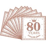 Tianyi - 20 pièces serviettes anniversaire pour 80 ans, roses or serviettes joyeux anniversaire 80 ans, ... Tianyi - 20 pièces serviettes anniversaire pour 80 ans, roses or serviettes joyeux anniversaire 80 ans, ...