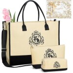Tianyi - lot de 3 sacs a provisions en toile de jute avec bote cadeau, sac cabas, sac fourre - tout, ...