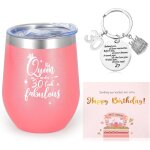 Tianyi - lot de 3 verres a vin isothermes avec couvercles - cadeau d'anniversaire pour elle, 30e anniversaire, ...