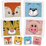 Tianyi - lot de 4 gants de toilette magiques - cadeau pour enfant - motif : visages d'animaux