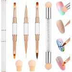 Tianyi - 4 pièces pinceau nail art professionnel ongles kit, double tête gel acrylique uv pinceau avec ... Tianyi - 4 pièces pinceau nail art professionnel ongles kit, double tête gel acrylique uv pinceau avec ...