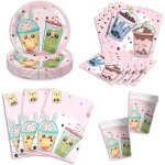 Tianyi - 41pcs boba tea décorations de fête d'anniversaire, vaisselle d'anniversaire boba tea, gobelets ... Tianyi - 41pcs boba tea décorations de fête d'anniversaire, vaisselle d'anniversaire boba tea, gobelets ...