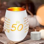 Tianyi - 50e cadeau d'anniversaire pour femme, petite amie, s?ur, collgue, maman, photophore en verre ...