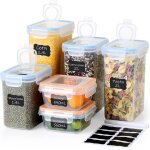 Tianyi - lot de 6 botes de rangement hermtiques, avec couvercle en plastique, sans bpa