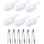 Tianyi - 6 x cuillre a glace plastique pelles + 6 x pinces a bonbons pour mariage anniversaire fte ...