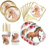 Tianyi - lot de 60 assiettes en carton pour décoration d'anniversaire de chevaux, gobelets, pailles et ... Tianyi - lot de 60 assiettes en carton pour décoration d'anniversaire de chevaux, gobelets, pailles et ...
