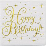Tianyi - 60 pices serviettes joyeux anniversaire serviettes estampilles a chaud fournitures de dcoration ...