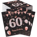 Tianyi - lot de 60 serviettes de table de qualit suprieure noires et or rose pour femme, dcoration ...
