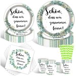 Tianyi - lot de 80 assiettes de fte d'anniversaire - eucalyptus - assiettes de fte d'anniversaire d'enfant ...