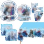 Tianyi - lot de 81 assiettes dcoratives pour fte d'anniversaire, assiettes, nappes, serviettes, anniversaire ...