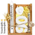 Tianyi - 90 ans - cadeau d'anniversaire pour femme et homme - 90 signes en bois - livre d'or avec bougies ...