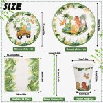 Tianyi - assiette dinosaure anniversaire garcon 24 invits kit vaisselle jetable anniversaire enfant ...