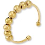 Tianyi - bague anti - stress avec perles mobiles - bague d'anxit tanche en or 18 carats et argent ...