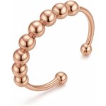 Tianyi - bague anti - stress avec perles mobiles - bague d'anxit tanche en or 18 carats et argent ...