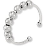 Tianyi - bague anti - stress avec perles mobiles - bague d'anxit tanche en or 18 carats et argent ...