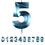 Tianyi - bougies d'anniversaire, en forme de chiffre 5, bleues, en forme de diamant 3d, 0, 1, 2, 3, 4, ... Tianyi - bougies d'anniversaire, en forme de chiffre 5, bleues, en forme de diamant 3d, 0, 1, 2, 3, 4, ...