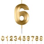 Tianyi - bougies d'anniversaire, en forme de chiffre 6, dorées, en forme de diamant 3d, 0, 1, 2, 3, 4, ... Tianyi - bougies d'anniversaire, en forme de chiffre 6, dorées, en forme de diamant 3d, 0, 1, 2, 3, 4, ...