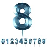 Tianyi - bougies d'anniversaire, en forme de chiffre, bleues, en forme de diamant 3d, 0, 1, 2, 3, 4, ... Tianyi - bougies d'anniversaire, en forme de chiffre, bleues, en forme de diamant 3d, 0, 1, 2, 3, 4, ...