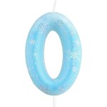 Tianyi - bougies d'anniversaire en forme de flocon de neige, bougie d'anniversaire bleue et blanche pour ...