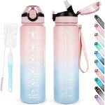 Tianyi - bouteille d'eau de 1 l sans bpa avec paille, passe au lave - vaisselle, couvercle anti - fuite, ... Tianyi - bouteille d'eau de 1 l sans bpa avec paille, passe au lave - vaisselle, couvercle anti - fuite, ...