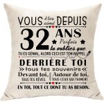 Tianyi - cadeaux 32 ans anniversaire dcoration cadeaux d'anniversaire housse de coussin vous et aim ...