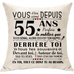Tianyi - cadeaux d'anniversaire 55 ans pour femmes ou hommes housse de coussin dcoration pour 55 ans ...