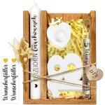 Tianyi - cadeau d'anniversaire pour femme et homme, 18 panneaux en bois, livre d'or avec bougies et guirlande ...