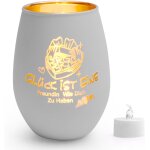 Tianyi - cadeau d'anniversaire pour petite amie, photophore en verre avec gravure chance, bougies led ...