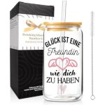 Tianyi - cadeau pour elle - gobelets en verre de 500 ml avec couvercle et paille - verres a caf glac ...