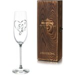 Tianyi - champagne flute 50 anniversaire: ans cadeau flte argent avec coffret bois pour homme femme ...