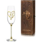 Tianyi - champagne flute 50 ans: anniversaire cadeau flte dor avec coffret bois pour homme femme marraine ...
