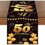 Tianyi - chemin de table « happy 50th birthday » u2013 noir et doré u2013 183 cm de long u2013 décoration ... Tianyi - chemin de table « happy 50th birthday » u2013 noir et doré u2013 183 cm de long u2013 décoration ...