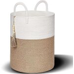 Tianyi - corbeille a linge 38 x 50 cm panier en corde de coton, panier jouet, panier de rangement pour ...