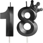 Tianyi - couronne bougies anniversaire 18 ans, noir bougies d'anniversaire personnalises, anniversaires ...