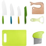 Tianyi - couteau enfant qui ne coupe pas, lot de 8 kit cuisine enfant 2 ans, ustensiles de cuisine enfant, ...