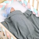 Tianyi - couverture bb tricot enfant douce et douillette, plaid bebe - 80x100 cm, couvertures polaire ...