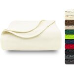 Tianyi - couverture douillette, 130x170 cm, polaire, microfibre, crème Tianyi - couverture douillette, 130x170 cm, polaire, microfibre, crème