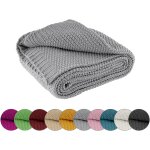 Tianyi - couverture douillette tricot 140x190 cm gris - couverture tricotée oekotex couverture chaude ... Tianyi - couverture douillette tricot 140x190 cm gris - couverture tricotée oekotex couverture chaude ...